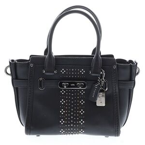 Coach Swagger 27 / Crossbody — Black Leather — Stud Details ✨
